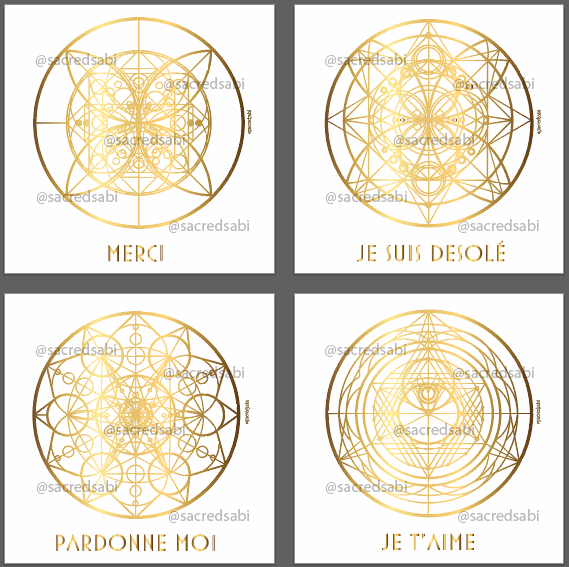 FRENCH Transform your space with HEAL collection Digital. Complete Ho'oponopono wall art set for emotional processing & spiritual growth.