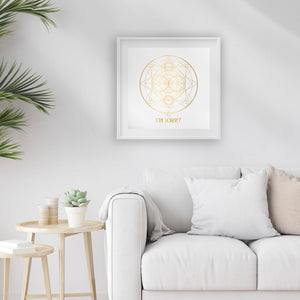 I'm Sorry - Gold - Ho'oponopono - 16 x 16" Canvas