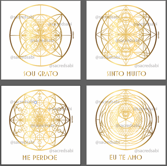 PORTIGUESE Transform your space with HEAL Digital. Complete Ho'oponopono wall art set for emotional processing & spiritual growth