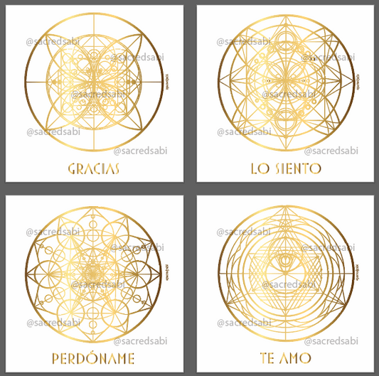 SPANISH Transform your space with HEAL collection Digital. Complete Ho'oponopono wall art set for emotional processing & spiritual growth.							