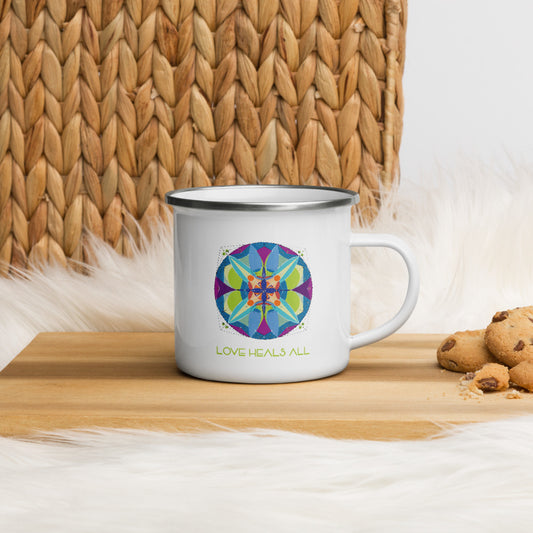 L'AMOUR GUÉRIT TOUT - Tasse en émail